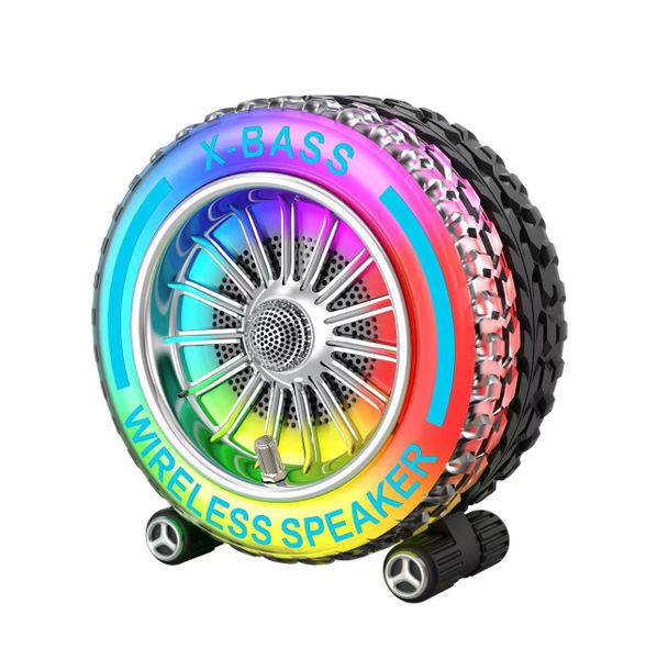 Good quality Wireless Speakers With RGB Light Tire Shape