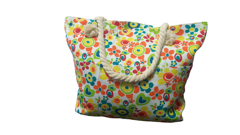 Flower Print Cotton Handbag