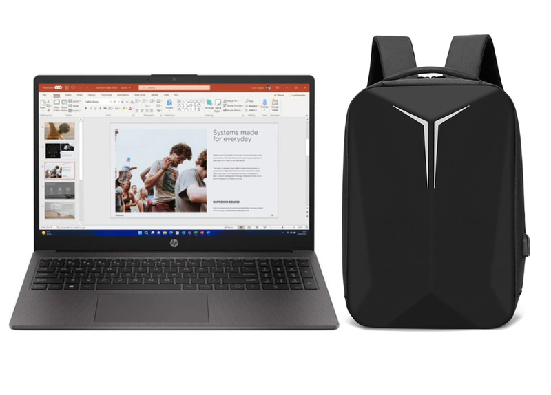 HP G9 Series Laptop with Hard Shell Waterproof Backpack with Usb Charge