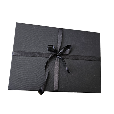 Black Gift Box, black Tissue & Ribbon Set Image
