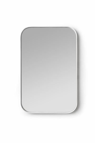 Sleek Round-Corner Rectangular Wall Mirror with White Frame - 102cm x 76cm