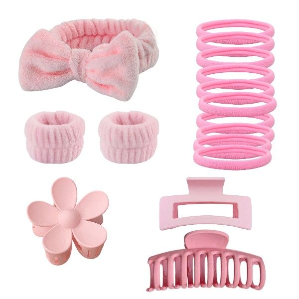 16 Pieces Spa Skincare Cleansing Accessories Set - Black