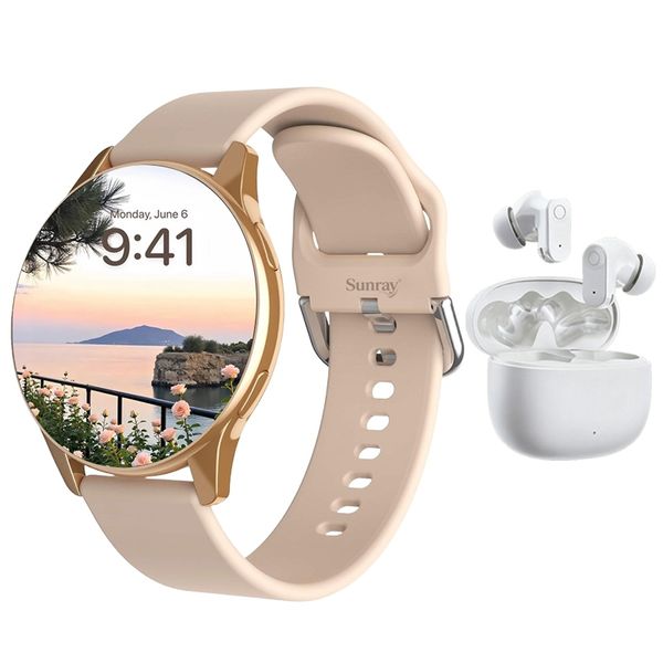 SUNRAY Women's Fitness Smartwatch &amp; Earphones Gift Set - 1.52 HD Sport Tech