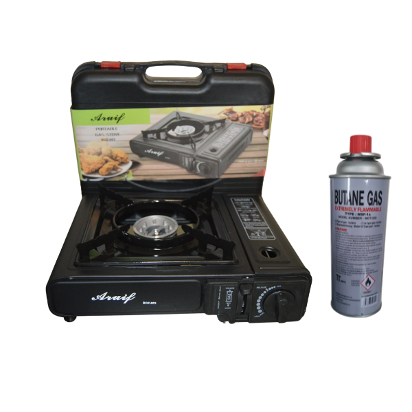Portable Camping Gas Stove + 1 Gas Canister 227g + Travel case