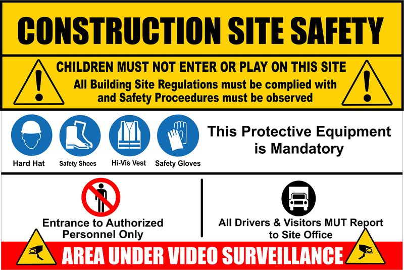 Construction Site Safety Children must not play this site 60x80cm sign.