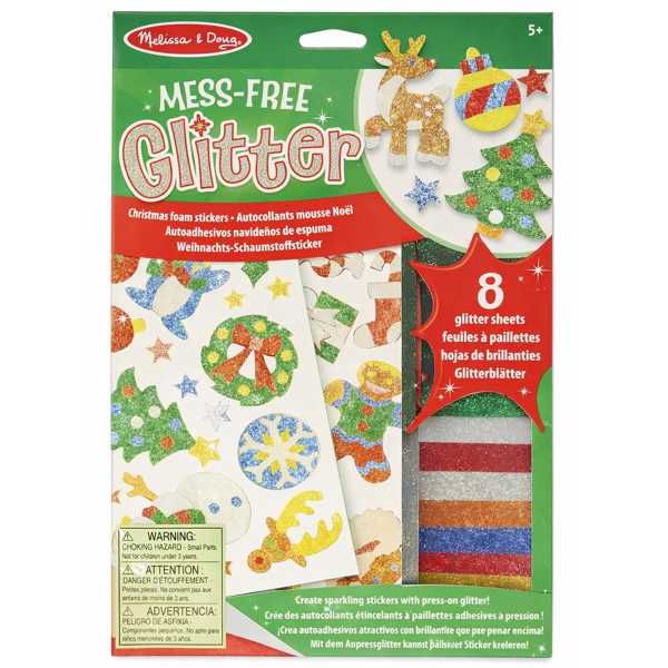 Melissa &amp; Doug Mess-Free Glitter Christmas Foam Stickers