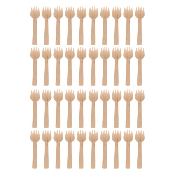 Regent Disposable Bamboo Mini Cocktail Forks 110mm 2 Pack 40 Piece