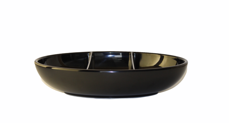 Dalebrook Black Melamine Ellipse Three Sectioned Bowl 337mm