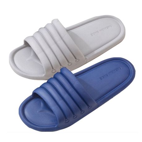 Fashion Waterproof Non-Slip Sandal Slides With Soft Ridges Set Of 2 Pairs Image
