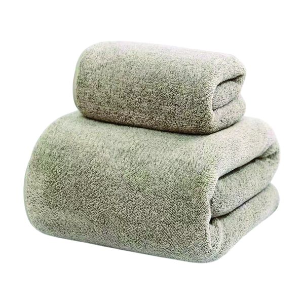 Super Soft and Highly Absorbent 2pcs 100% Cotton Hand &amp; Bath Towel- Brown