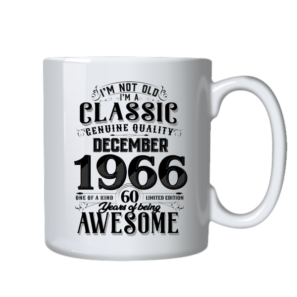 60 Years Old Born in December 1966 Birthday Gift Cup Mug