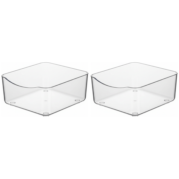 Refrigerator Storage Box - Transparent White - 2 Pack