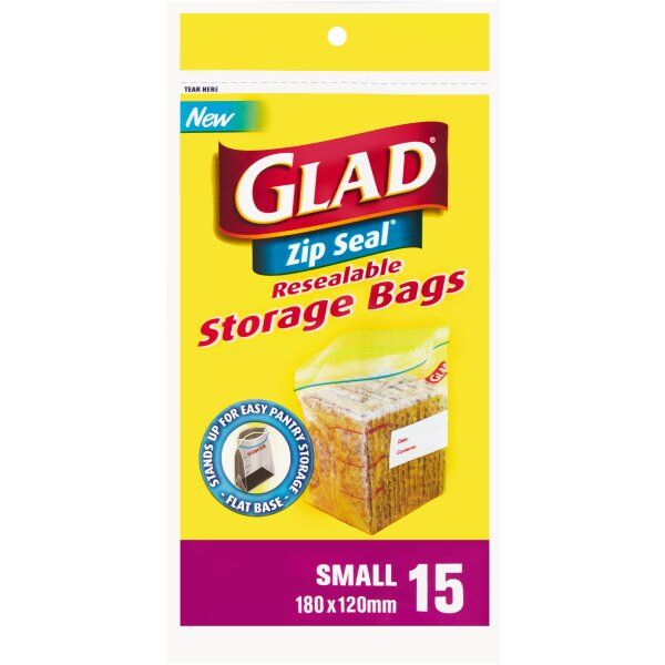 GLAD Zipseal Storage Bags Small 15's