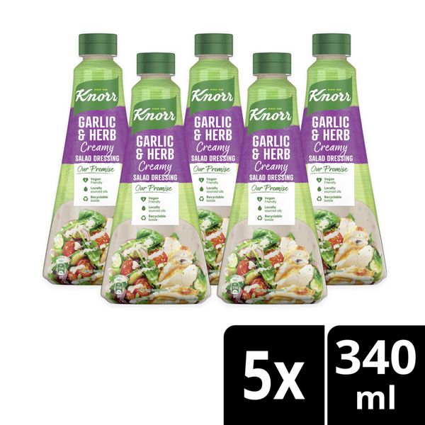 Knorr Creamy Garlic and Herb Salad Dressing 5x340ml