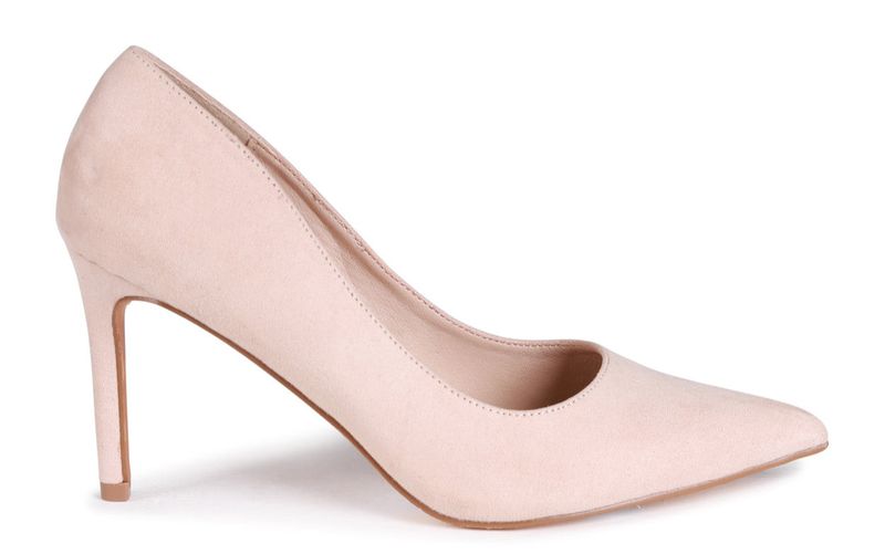 Linzi Ladies - Overjoyed Soft Faux Suede Heels - Nude Suede