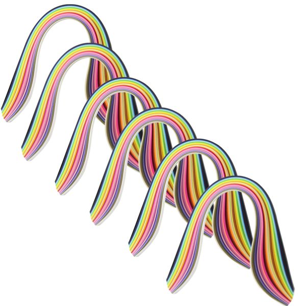 Craft Origami Paper Quilling Strips Set Of 6 Jumbo Packs (3mmx39cm)