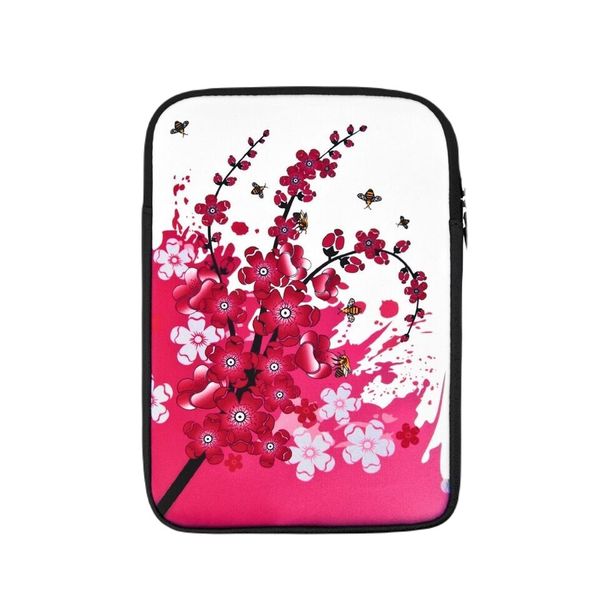 10" inch Caseflex Tablet Sleeve Case- Neoprene-Pink and White