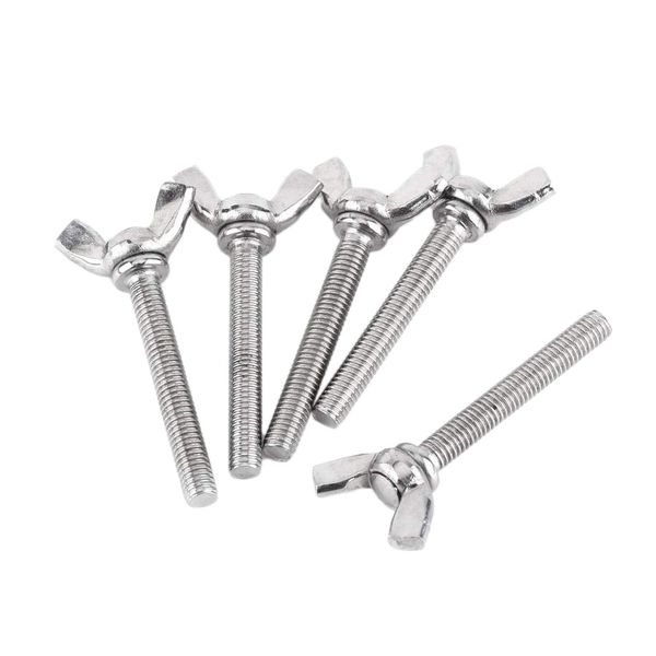 5 Pcs M5 Butterfly Wing Hand Screws Bolts Set Full Thread (M5X40Mm)