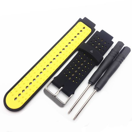 Garmin Forerunner 220 / 230 / 235 / 620 / 630 bi-color silicone watch band  - Yellow / Black