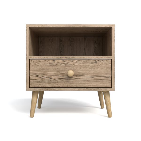 BAM! Scandinavian One Drawer Night Stand - Alegria