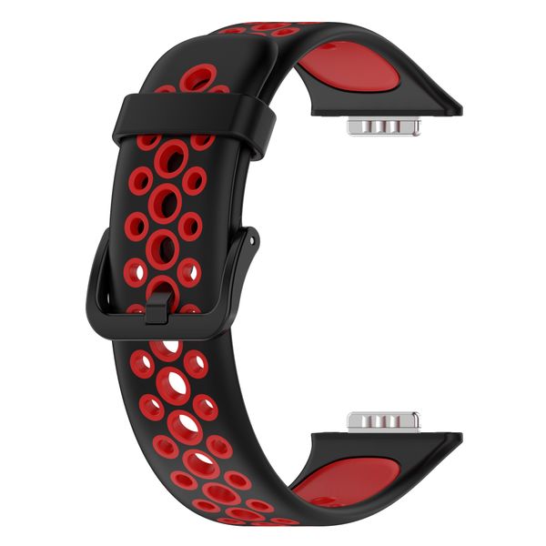 Sport Silicone Strap Compatible with Huawei Fit 2-Black &amp; Red