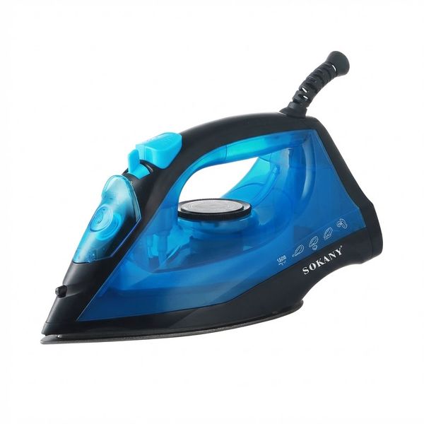 Fast Heating 1600W Steam &amp; Dry Iron 5 Temp Settings Ceramic Blue