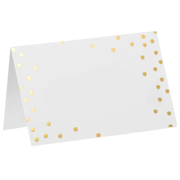 Dotted Gold Foiled Table Place Cards - 50 pack