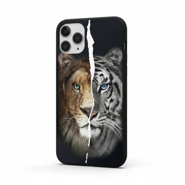 Lion &amp; Tiger Design Shockproof iPhone 13 Case - Premium Protective Cover