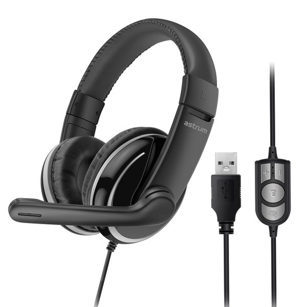 Astrum On-Ear USB Gaming Wired Headset with Mic - HS780