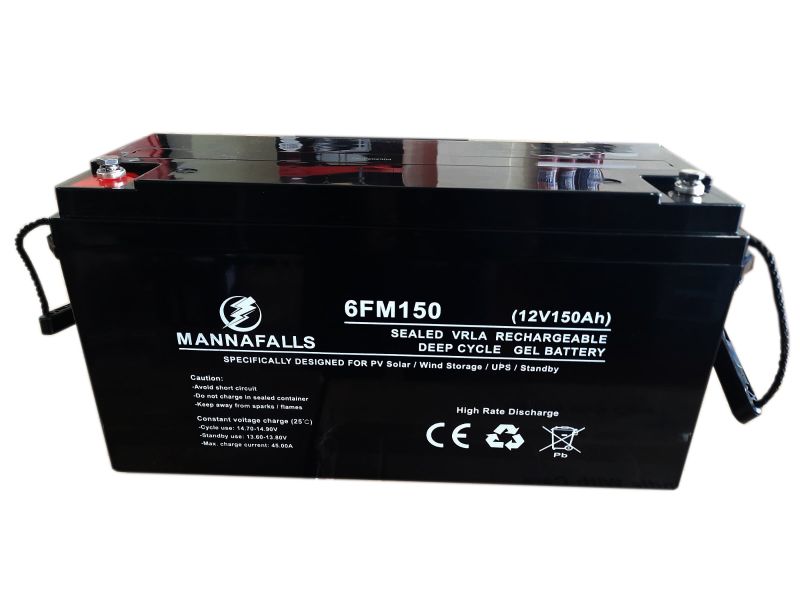 Mannafalls 12V 150ah Deep Cycle Gel Battery 6FM150