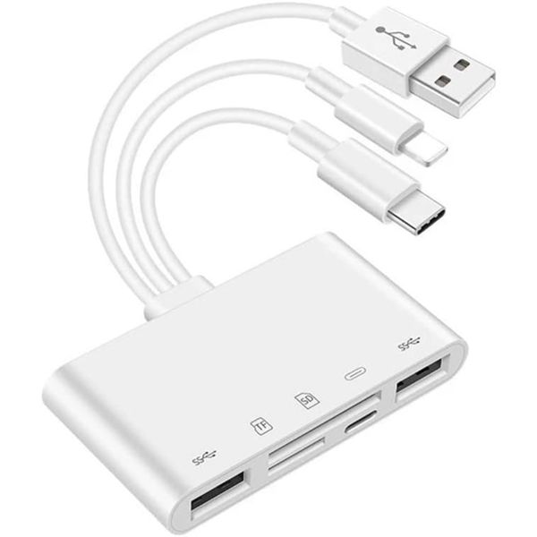 5 in1 Lightning Type-c OTG Camera SD TF USB C Memory Card Reader
