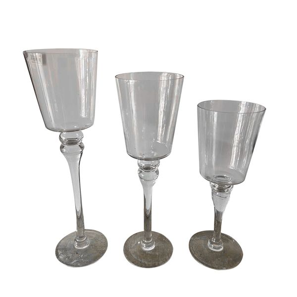 1 Set Of 3Pieces Glass Decorative Candle Sticks Candle Holder