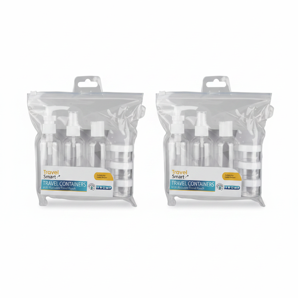 Travel Smart 6 Piece Leakproof Travel Bottle Set with Pouch - 2 Pack