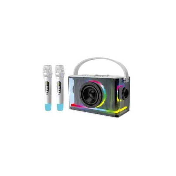 RGB Karaoke Small Mini Bluetooth Speaker With 2 Wireless Microphones