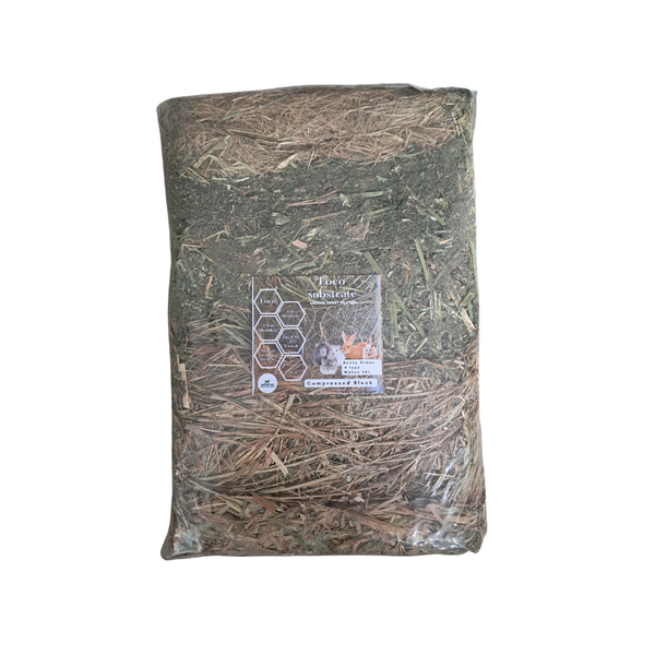 Eco Substrate Compressed Bunny Grass Block - Natural Small Animal Bedding