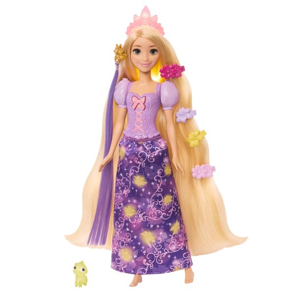 Disney Princess Light-Up Hair Rapunzel Fashion Doll w/ 5 Ways to Glow