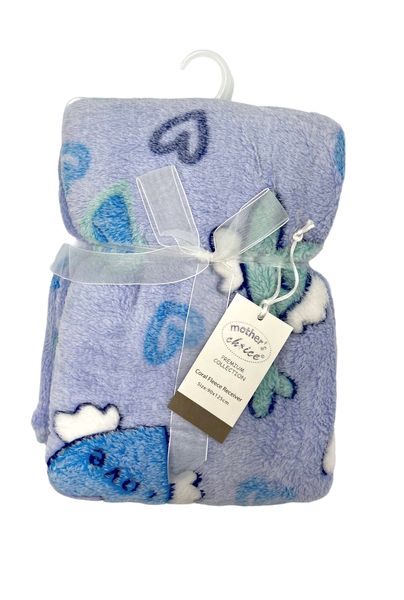 Baby Receiver Blanket Coral Fleece Cutwork - Pink