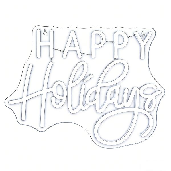 Happy Holidays Neon Sign, Merry Christmas Neon LED Sign for Wall Decor