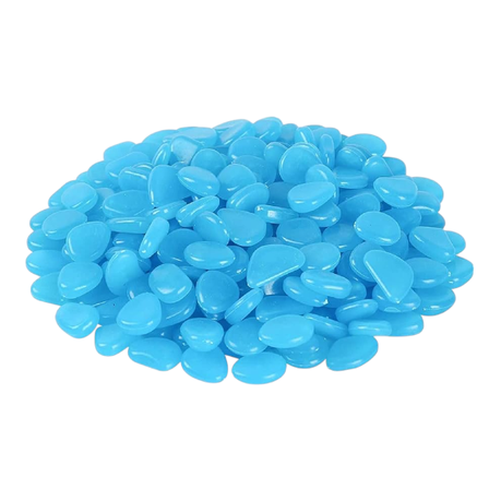 100 Piece Resin Glow in the Dark Pebbles - Blue Image