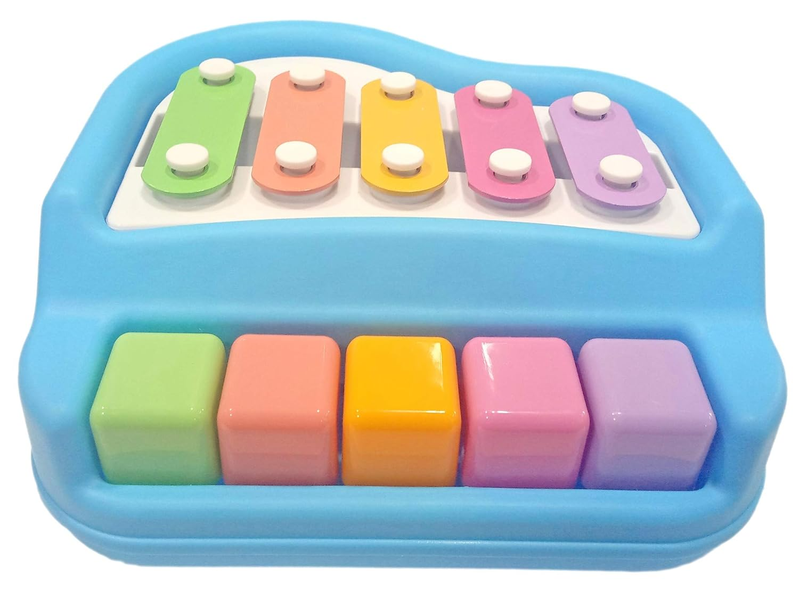 2 in 1 Xylophone and Piano Toy with Colorful Keys for Toddlers and Kids,