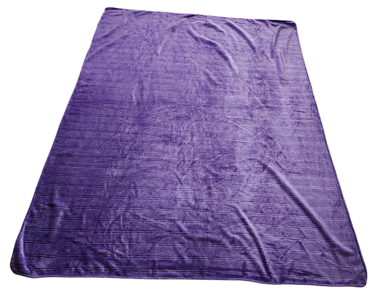 Thick Fleecex Horizontal Striped Throw Blanket 150x200cm Light Purple