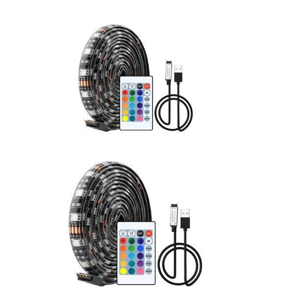 5M USB TV RGB LED 5050 Strip Light 2 Pieces