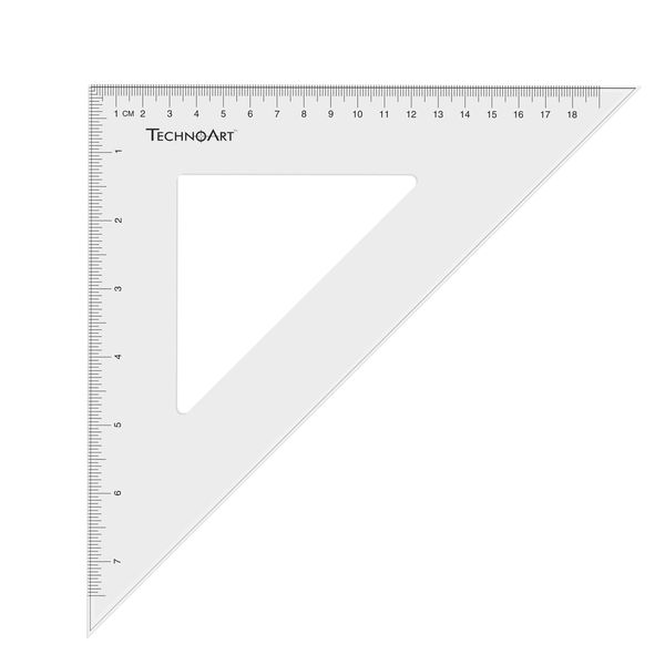 TechnoArt Set Square - Technical - 45 Degree 25cm - Clear