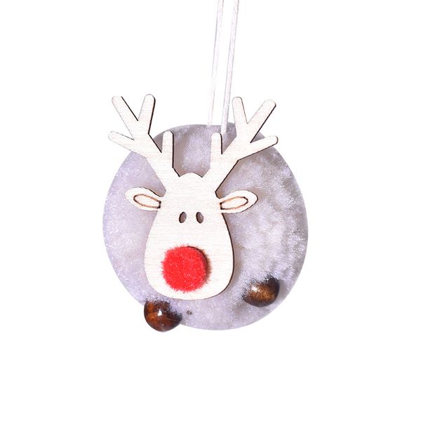 Christmas decorations lamb wool ball deer doll pendant - white