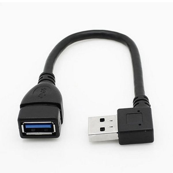 USB 3.0 Angle 90 Degree Extension Cable Male to Female Adapter Left