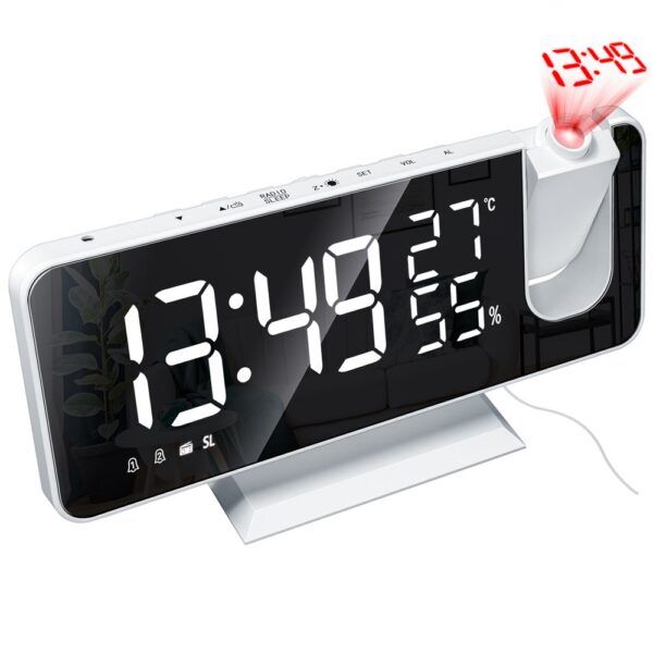 Alarm Clock Digital Temp &amp; Humidity Display with Radio and Time Projection