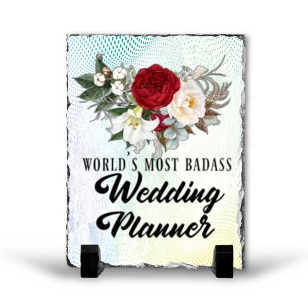 World's Most Badass Wedding Planner Gift Rock Slate