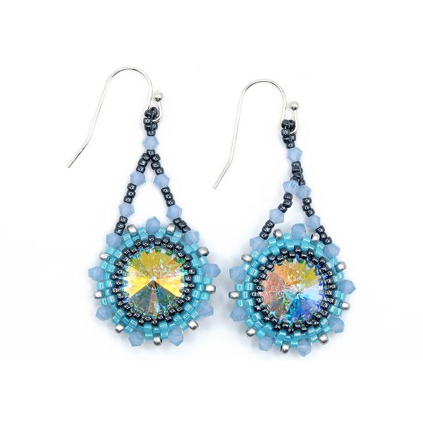 Statement Earrings Classic in Lightblue and Crystal AB