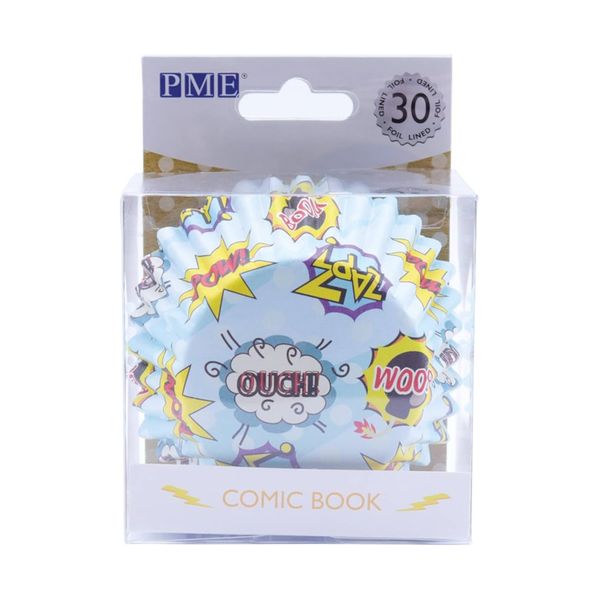 PME Cupcake Cases Standard Paper Baking Cases - Pack of 30 - Comic Book