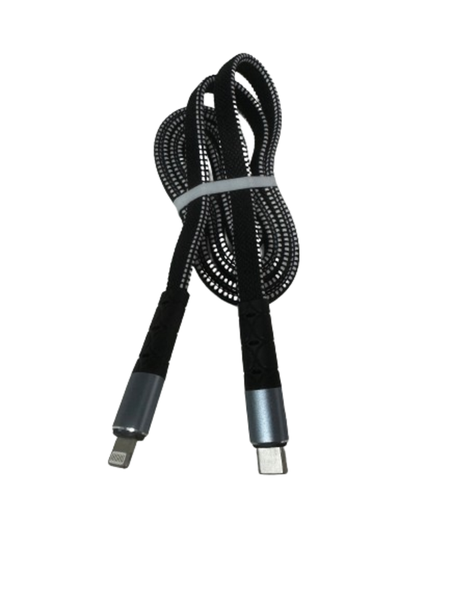 Woven Flat charging cable - lightning to Type C